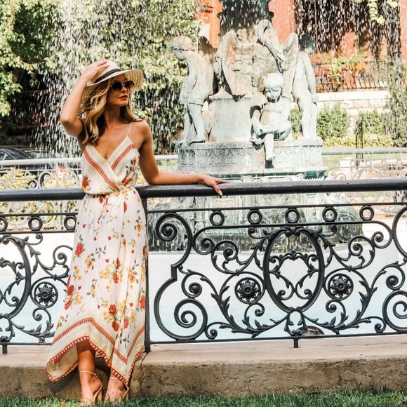 Boho Floral Sharkbite Maxi Dress - Picture 6 of 7